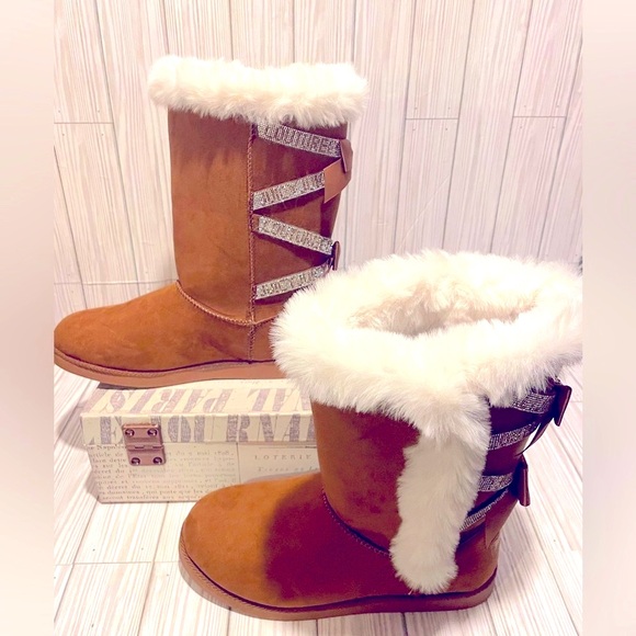 Juicy Couture Kaori chestnut brn Microsuede boots women’s size 7.5 New With Tsgs - Picture 5 of 8